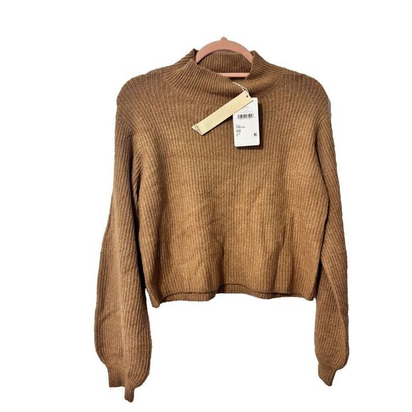 NWT Saltwater Luxe Cozy Sweater Pecan Dropped Shoulder Medium Chic Turtleneck - Picture 2 of 8